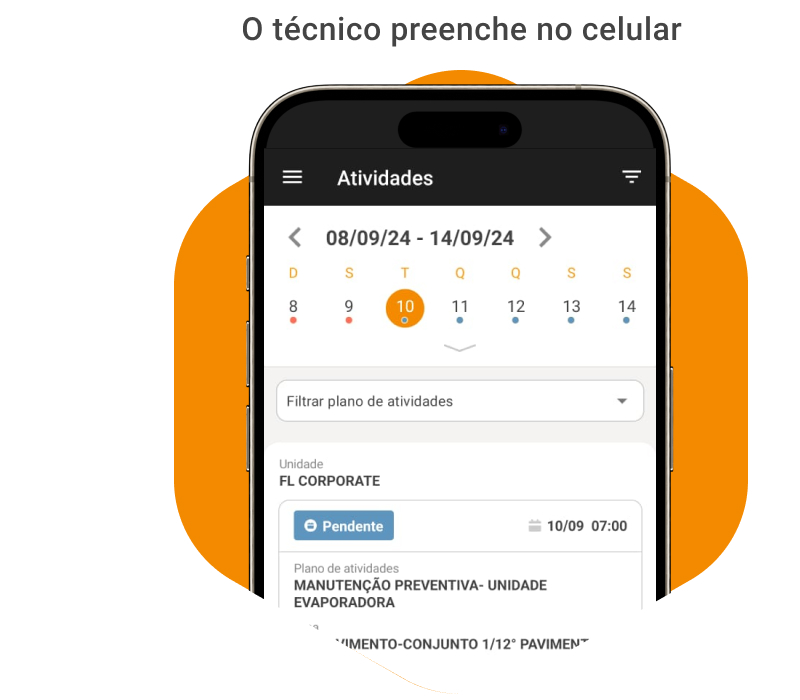 Aplicativo Leankeep sendo usado no celular